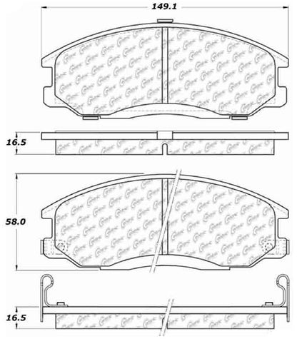 Centric Parts Disc Brake Pad Set Posi Quiet Ceramic with Shims for 2001-2006 Hyundai Santa Fe Kia Sedona Sorento 105.08640