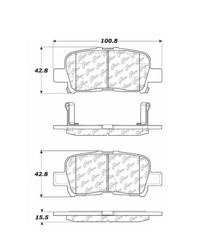 Centric Parts Disc Brake Pad Set Posi Quiet Ceramic with Shimmed for 2001-2006 Acura MDX 2002-2004 Honda Odyssey 2003-2008 Pilot 105.08650