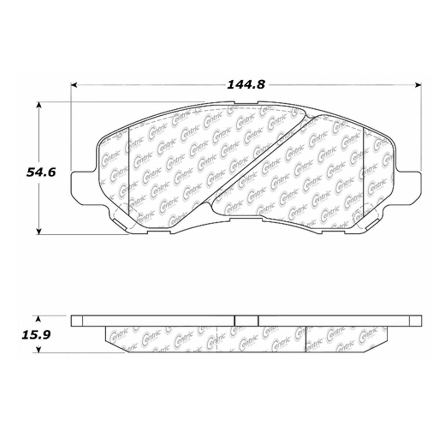 Centric Parts Disc Brake Pad Set Posi Quiet Ceramic with Shims and Hardware for 2001-2017 Chrysler Dodge Jeep Mitsubishi