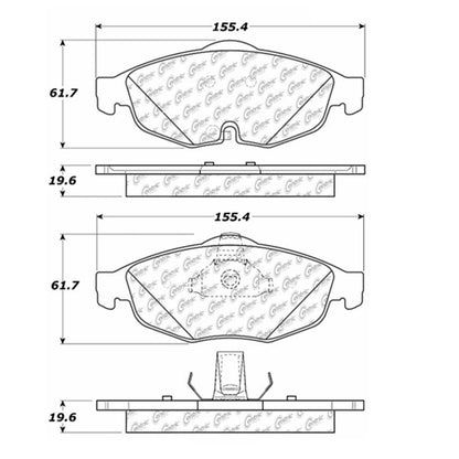 Centric Parts Disc Brake Pad Set Posi Quiet Ceramic with Shims for 2001-2010 Chrysler Cirrus Sebring Dodge Stratus 105.08690