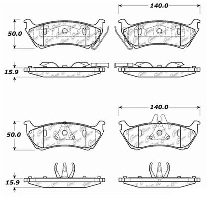 Centric Parts Disc Brake Pad Set Posi Quiet Ceramic with Shims and Hardware for 1998-2005 Mercedes-Benz ML320/ML350/ML430 105.08750