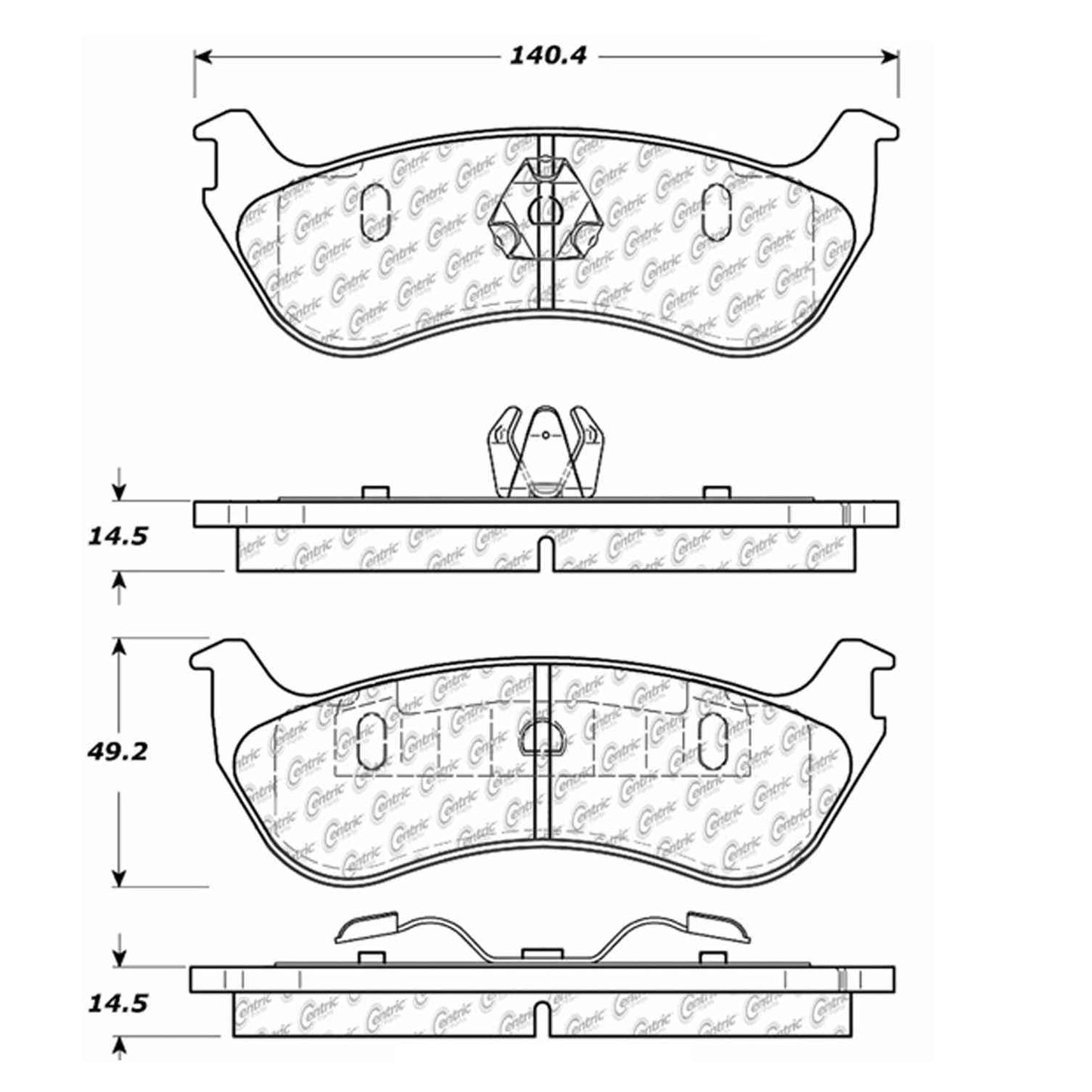 Centric Parts Disc Brake Pad Set Posi Quiet Ceramic with Shims and Hardware for 2002-2005 Ford Explorer Mercury Mountaineer 105.08810