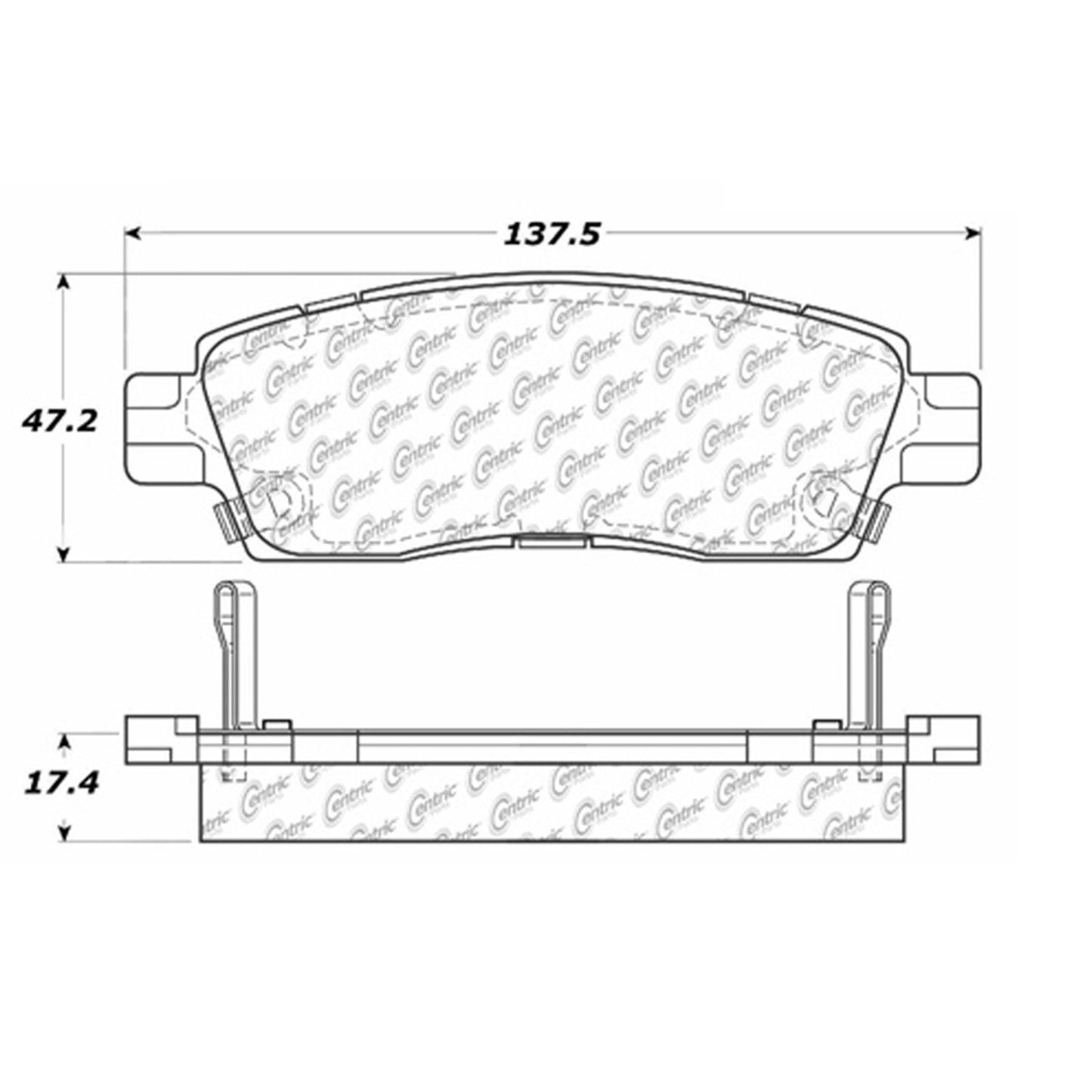 Centric Parts Disc Brake Pad Set Posi Quiet Ceramic with Shims for 2004-2017 Buick Enclave and Related Models 105.08830