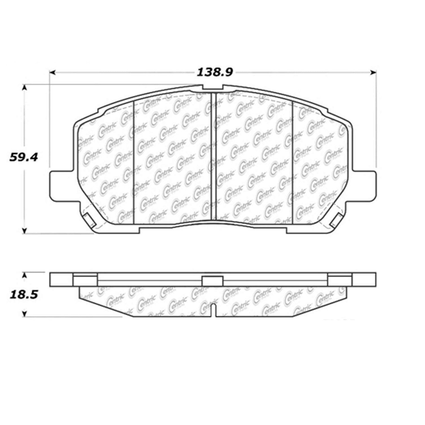 Centric Parts Disc Brake Pad Set Posi Quiet Ceramic with Shims for 2001-2007 Toyota Highlander 105.08840