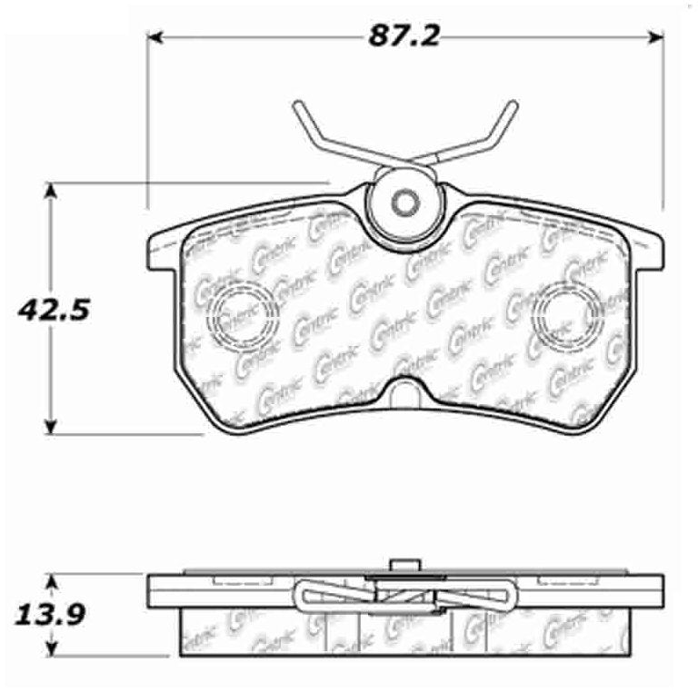 Centric Parts Disc Brake Pad Set Posi Quiet Ceramic with Shims for 2019-2014 Ford Fiesta 2007-2001 Focus 105.08860
