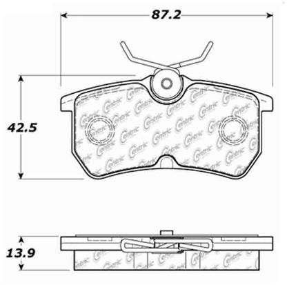 Centric Parts Disc Brake Pad Set Posi Quiet Ceramic with Shims for 2019-2014 Ford Fiesta 2007-2001 Focus 105.08860