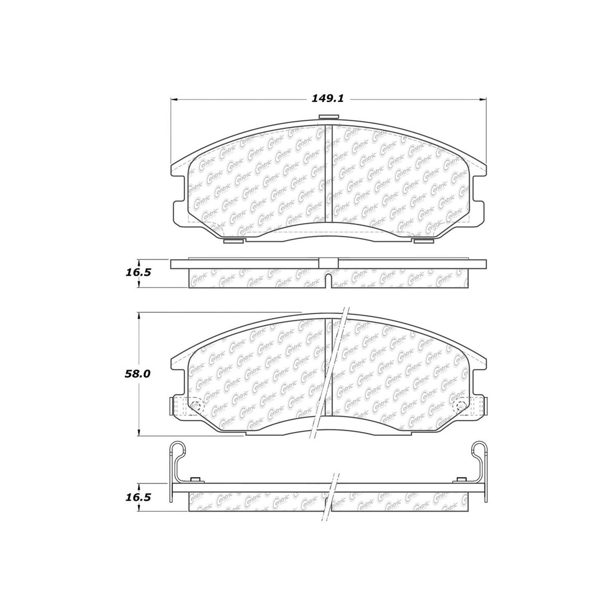 Centric Parts Disc Brake Pad Set Posi Quiet Ceramic with Shims and Hardware for 2001-2005 Hyundai Santa Fe 2003-2002 Kia Sedona 105.09030