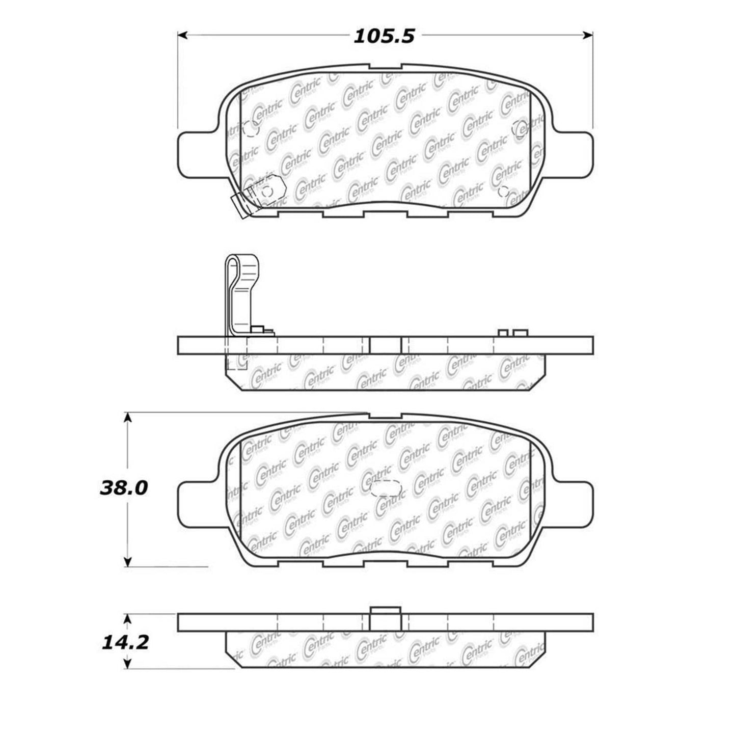 Centric Parts Disc Brake Pad Set with Posi Quiet technology 105.09050