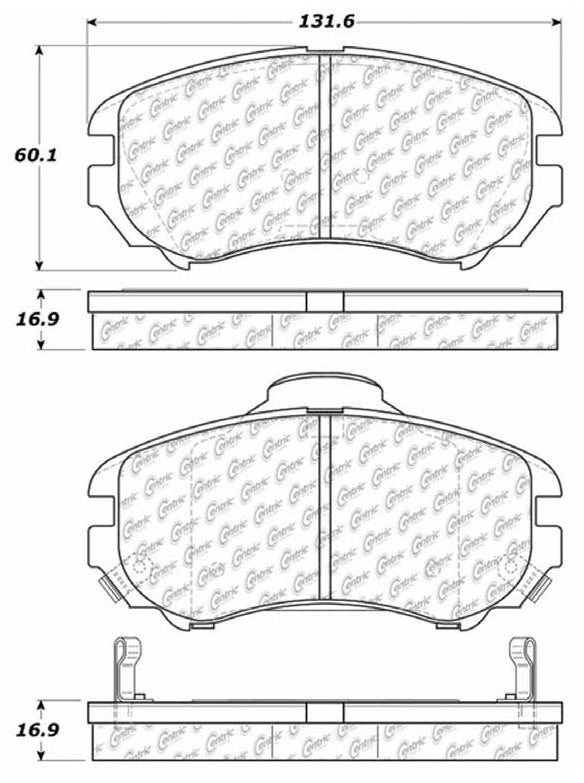 Centric Parts Disc Brake Pad Set Posi Quiet Ceramic with Shims for 2007-2010 Hyundai Elantra, Sonata, Tiburon, Tucson, Kia Magentis, Optima, Soul, Sportage 105.09240