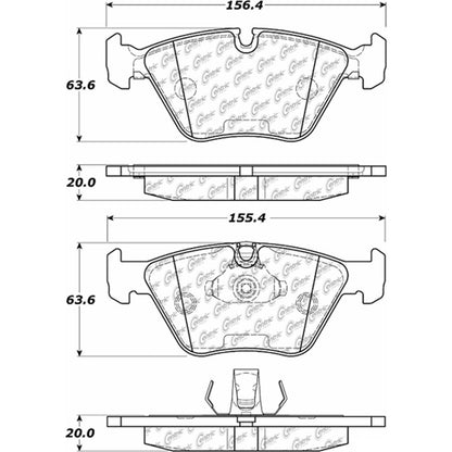 Centric Parts Disc Brake Pad Set Posi Quiet Ceramic with Shims for BMW 330Ci 2006-2001, 330i 2005-2001, 330xi 2005-2001, X3 2010-2004, Z4 2008-2003 105.09460