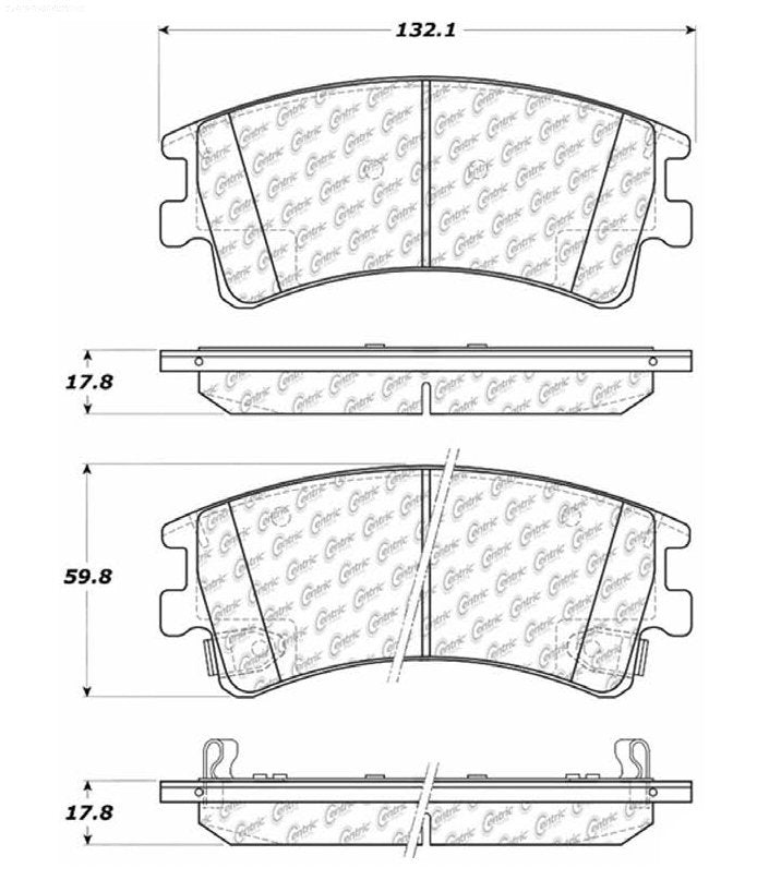 Centric Parts Disc Brake Pad Set Posi Quiet Ceramic with Shims for 2003-2005 Mazda 6 105.09570