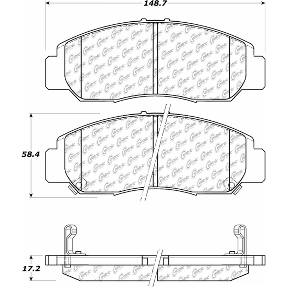 Centric Parts Disc Brake Pad Set Posi Quiet Ceramic with Shims and Hardware for 2006-2011 Acura CSX 2003-2007 Honda Accord 2006-2011 Civic 105.09590
