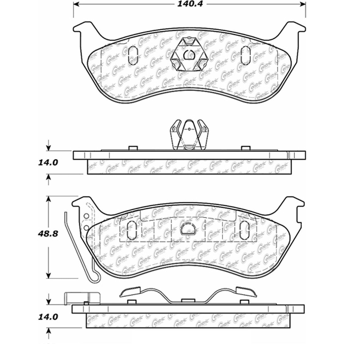 Centric Parts Disc Brake Pad Set Posi Quiet Ceramic with Shims and Hardware for 2006-2010 Ford Explorer Sport Trac Mercury Mountaineer 105.09641
