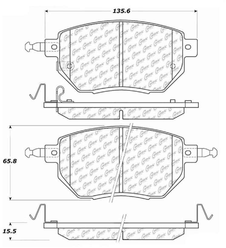 Centric Parts Disc Brake Pad Set Posi Quiet Ceramic with Shims for 2003-2006 Infiniti FX35/FX45 Nissan Altima 2005-2006 Maxima 2004-2008 Murano 2003-2011 105.09690