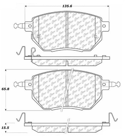 Centric Parts Disc Brake Pad Set Posi Quiet Ceramic with Shims for 2003-2006 Infiniti FX35/FX45 Nissan Altima 2005-2006 Maxima 2004-2008 Murano 2003-2011 105.09690