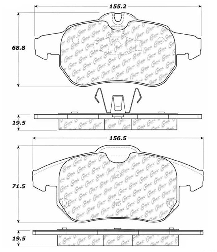 Centric Parts Disc Brake Pad Set Posi Quiet Ceramic with Shims for 2003-2005 Saab 9-3 105.09722