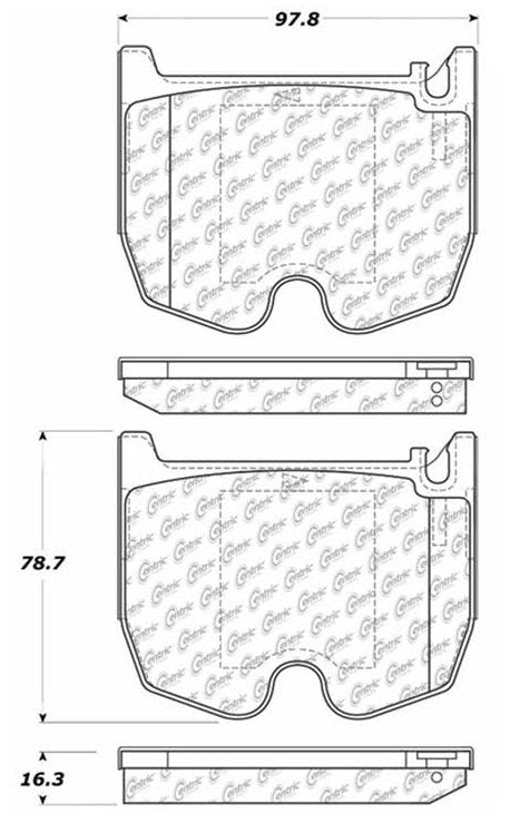 Centric Parts Disc Brake Pad Set Posi Quiet Ceramic with Shims for 2003-2008 Mercedes-Benz AMG models 105.09830