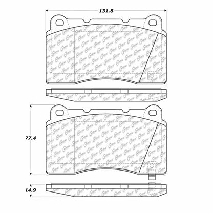 Centric Parts Disc Brake Pad Set Posi Quiet Ceramic with Shims for 2004-2022 Acura TL 105.10010