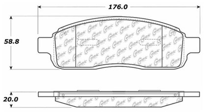 Centric Parts Disc Brake Pad Set Posi Quiet Ceramic with Shims and Hardware for Ford F-150 2008-2004 Lobo 2009-2003 Lincoln Mark LT 2008-2006 105.10110