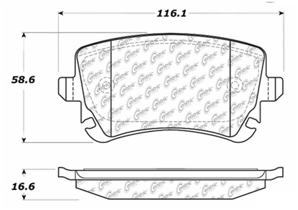 Centric Parts Disc Brake Pad Set Posi Quiet Ceramic with Shims for 2005-2011 Audi A6 Quattro 105.10180