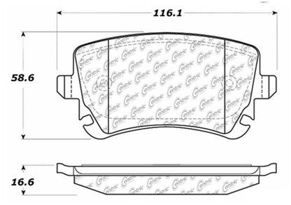Centric Parts Disc Brake Pad Set Posi Quiet Ceramic with Shims for 2005-2011 Audi A6 Quattro 105.10180