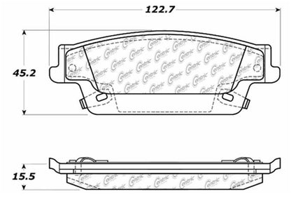 Centric Parts Disc Brake Pad Set Posi Quiet Ceramic with Shims and Hardware for 2006-2007 Cadillac CTS, 2004-2009 SRX, 2005-2011 STS 105.10200