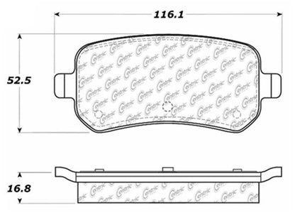 Centric Parts Disc Brake Pad Set Posi Quiet Ceramic with Shims for 2008-2012 Chrysler Town & Country 105.10210