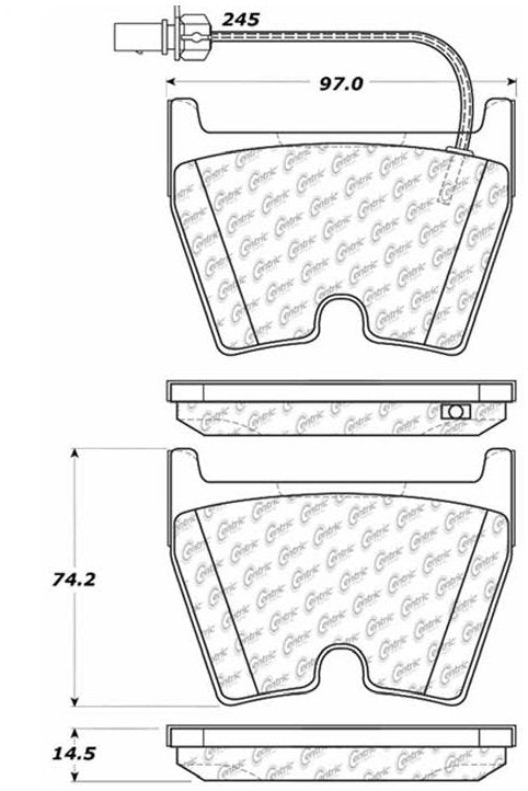Centric Parts Disc Brake Pad Set Posi Quiet Ceramic with Shims and Hardware for Audi R8 2008-2012