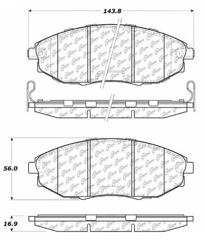Centric Parts Disc Brake Pad Set Posi Quiet Ceramic with Shimmed for 2004-2009 Chevrolet Epica Suzuki Verona 105.10310