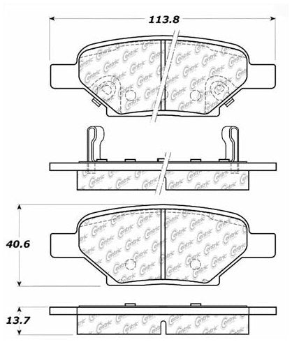 Centric Parts Disc Brake Pad Set Posi Quiet Ceramic with Shims for 2005‑2012 Chevrolet Cobalt Pontiac G4 105.10330