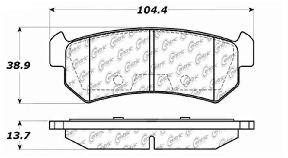 Centric Parts Disc Brake Pad Set Posi Quiet Ceramic with Shims for 2004-2007 Chevrolet Optra, 2004-2006 Suzuki Forenza, 2005-2006 Reno 105.10360