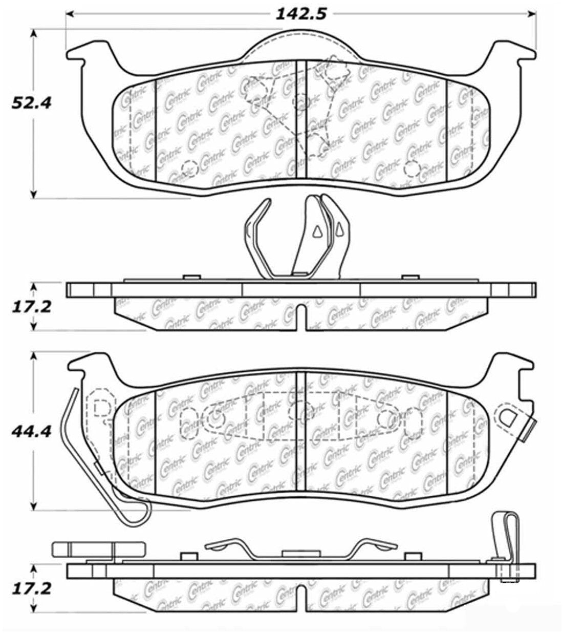 Centric Parts Disc Brake Pad Set Posi Quiet Ceramic with Shims and Hardware for BMW 525i/530i 2010-2008, X5 2007-2018, X6 2010-2019 105.10420