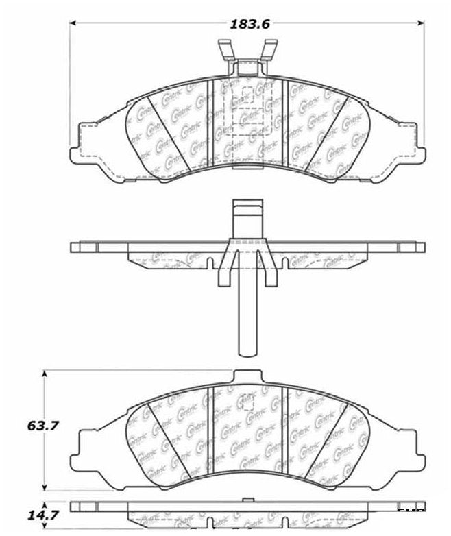 Centric Parts Disc Brake Pad Set Posi Quiet Ceramic with Shimmed for 2004 Pontiac GTO 105.10430