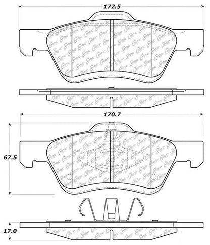 Centric Parts Disc Brake Pad Set Posi Quiet Ceramic with Shimmed for 2008-2012 Ford Escape, 2008-2011 Mercury Mariner, 2008-2009 Mazda Tribute 105.10471
