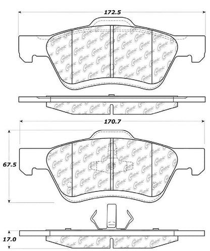 Centric Parts Disc Brake Pad Set Posi Quiet Ceramic with Shims and Hardware for 2009-2012 Ford Escape 2011-2009 Mercury Mariner 105.10473