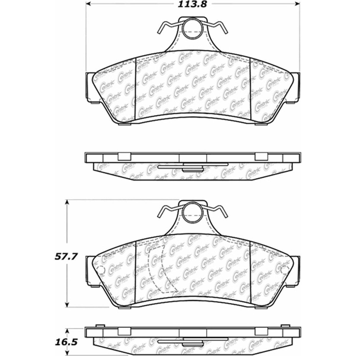 Centric Parts Disc Brake Pad Set Posi Quiet Ceramic with Shims for 2004 Pontiac GTO 105.10480