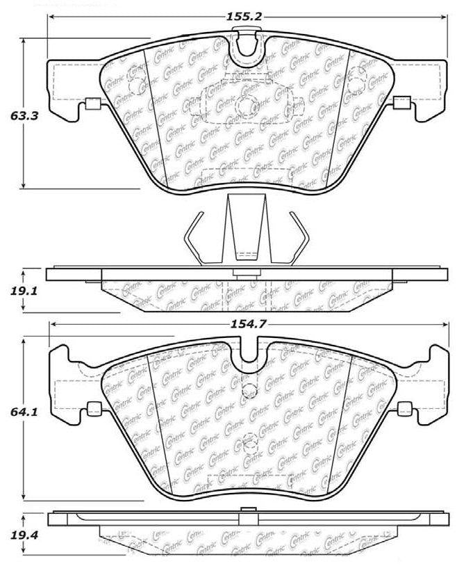 Centric Parts Disc Brake Pad Set Posi Quiet Ceramic with Shims for BMW 2006-2010 105.10610