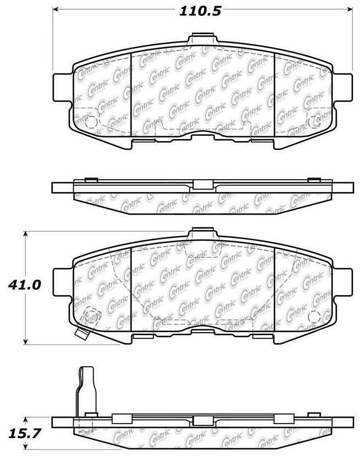 Centric Parts Disc Brake Pad Set Posi Quiet Ceramic with Shims for 2004-2006 Mazda MPV 105.10730