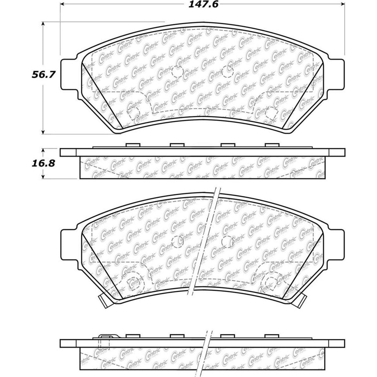 Centric Parts Disc Brake Pad Set Ceramic with Shims for 2005-2009 Buick Allure 105.10750