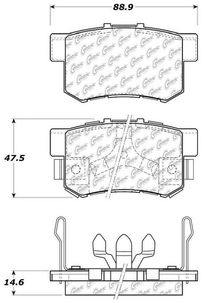 Centric Parts Disc Brake Pad Set Posi Quiet Ceramic with Shims for Acura RDX 2018-2010 105.10860