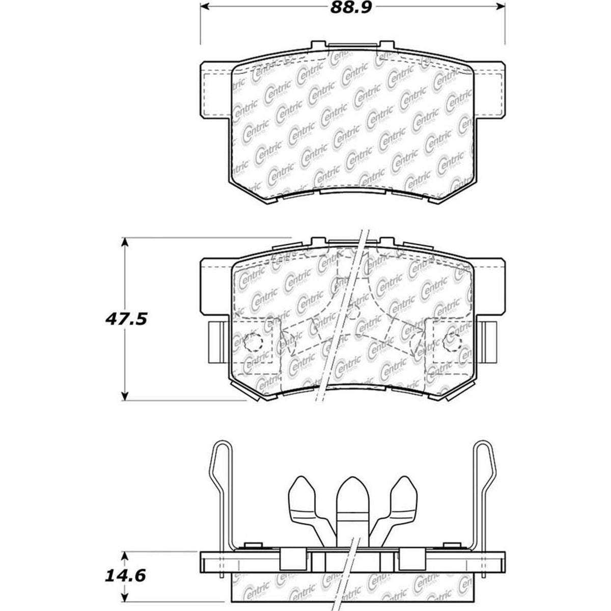 Centric Parts Disc Brake Pad Set Posi Quiet Ceramic with Shims for Acura RDX 2018-2010 105.10860