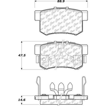 Centric Parts Disc Brake Pad Set Posi Quiet Ceramic with Shims for Acura RDX 2018-2010 105.10860
