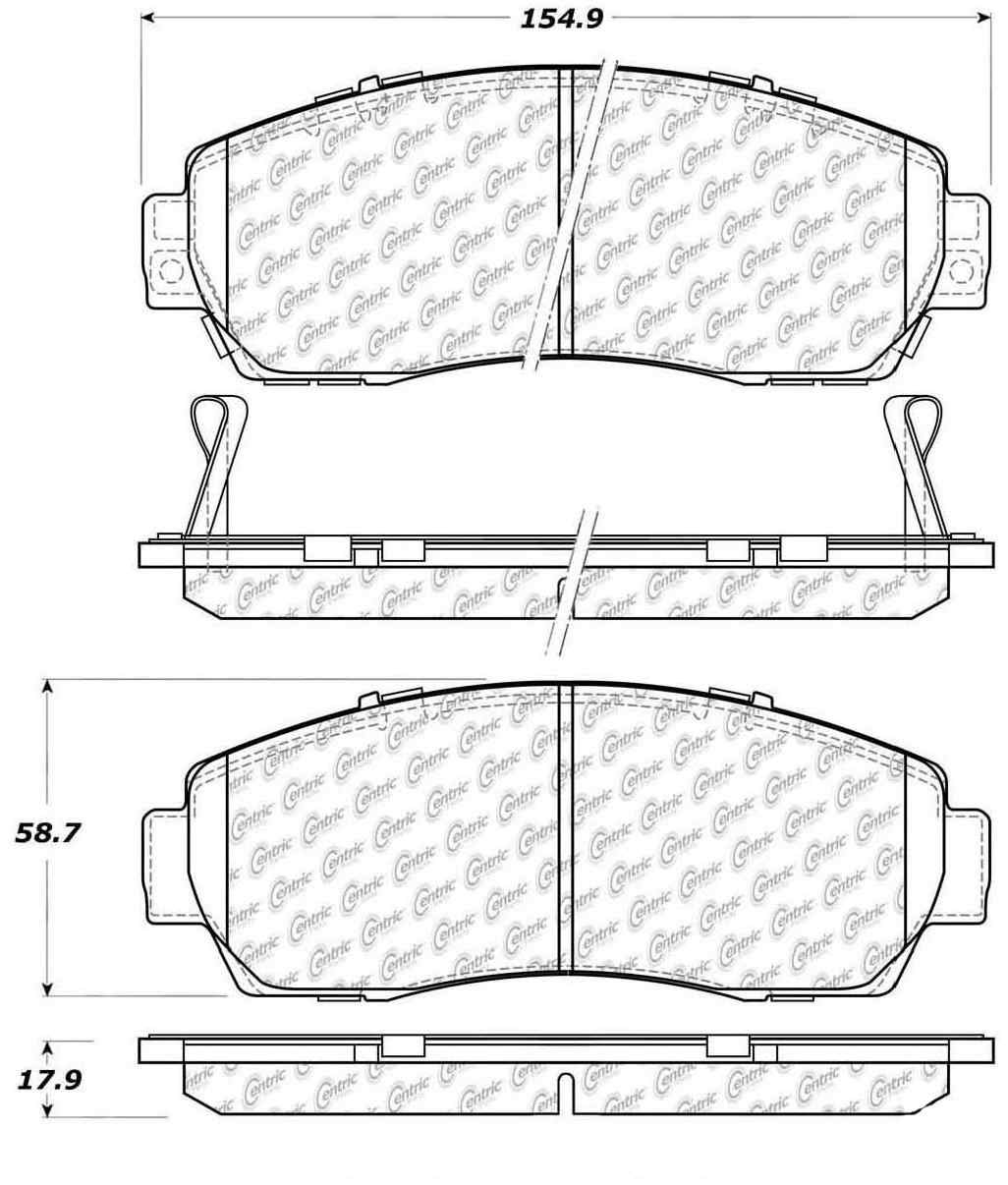 Centric Parts Disc Brake Pad Set Posi Quiet Ceramic with Shims for 2007-2012 Acura RDX, Honda Accord Crosstour, CR-V, Odyssey 105.10890