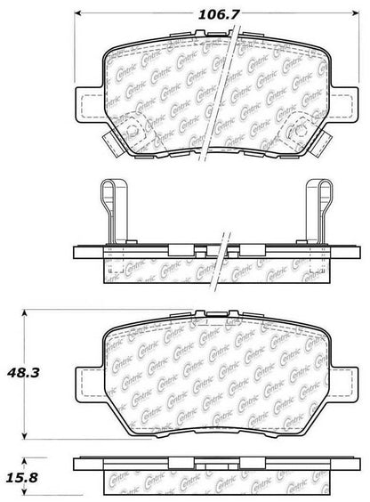 Centric Parts Disc Brake Pad Set Posi Quiet Ceramic with Shims for 2005-2012 Acura RL 105.10900