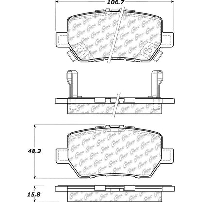 Centric Parts Disc Brake Pad Set Posi Quiet Ceramic with Shims for 2005-2012 Acura RL 105.10900