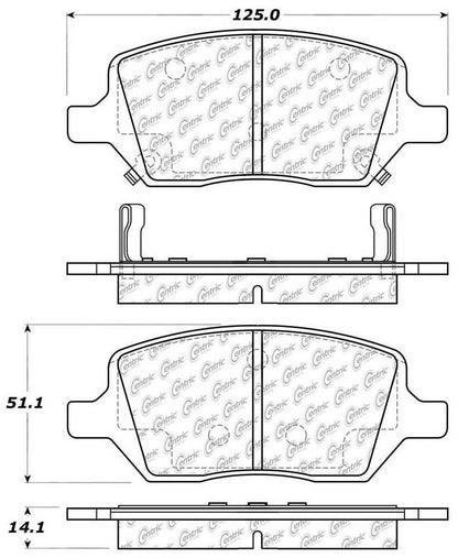 Centric Parts Disc Brake Pad Set Posi Quiet Ceramic with Shims for 2005-2009 Buick Terraza Chevrolet Uplander Pontiac Montana Saturn Relay