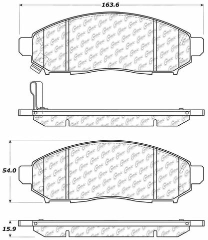 Centric Parts Disc Brake Pad Set Posi Quiet Ceramic with Shims for 2015-2018 Chevrolet City Express, 2005-2023 Nissan Frontier