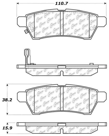 Centric Parts Disc Brake Pad Set Posi Quiet Ceramic with Shims and Hardware for 2005-2019 Nissan Frontier 2005-2015 Xterra 2009-2012 Suzuki Equator 105.11000
