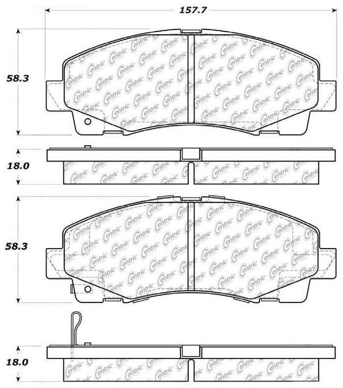 Centric Parts Disc Brake Pad Set Posi Quiet Ceramic with Shims and Hardware for 2009-2014 Acura TL 2011-2006 Honda Ridgeline 105.11020