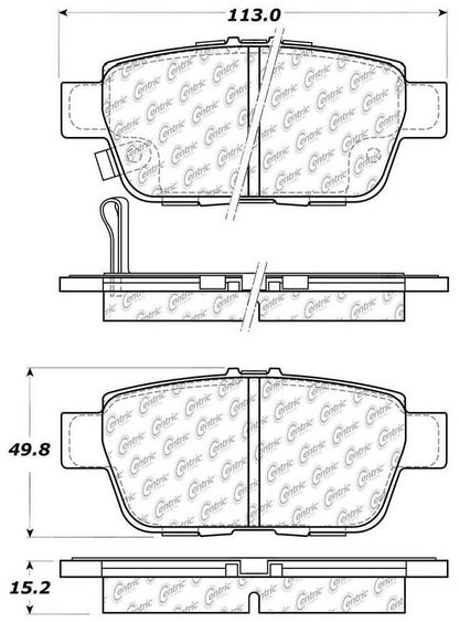 Centric Parts Disc Brake Pad Set Posi Quiet Ceramic with Shims and Hardware for 2009-2014 Acura TL, 2006-2014 Honda Ridgeline 105.11030
